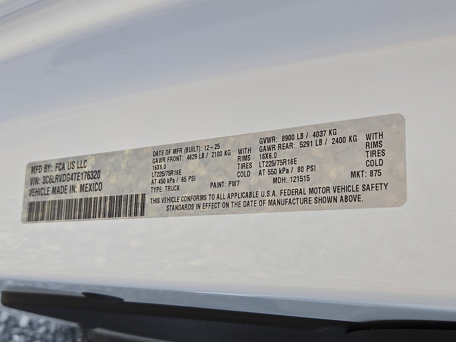 2026 RAM ProMaster Cargo Van RAM PROMASTER 2500 TRADESMAN CARGO VAN HIGH ROOF 159' WB