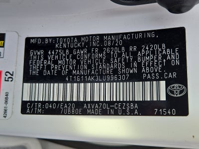 2020 Toyota Camry SE